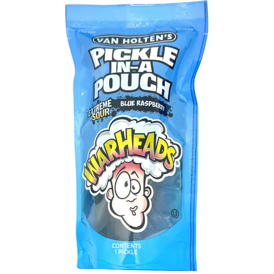 Warheads Sour Blue Raspberry Dill Pickle Confection - Nibblers Popcorn Company